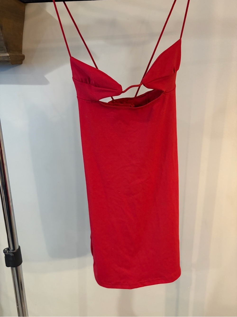 SHEIN Red Spaghetti Strap Midi Dress xs/2